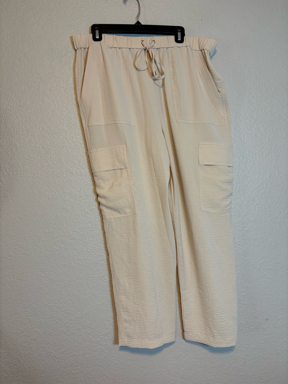 Michael Kors Baggy Wide Leg Pants Cream Off White Cargo Women XL